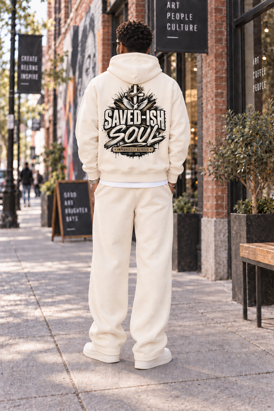 Saved-ish Soul "Foundations" Oversized Boxy Fleece Hoodie