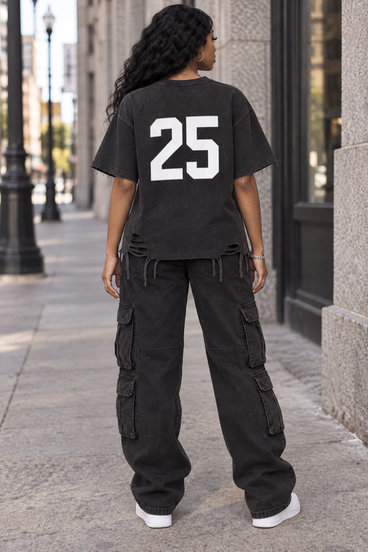 Saved-ish Soul "Foundations" Snow Washed Raw-Hem T-Shirt