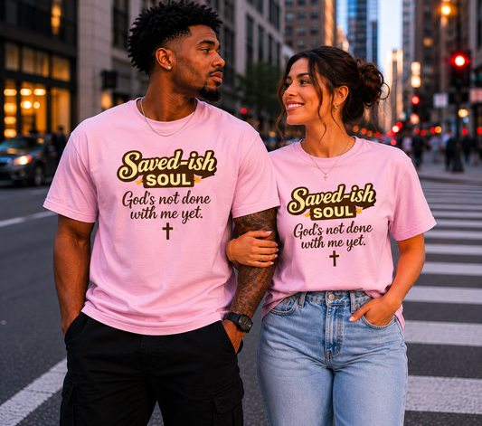 Saved-ish Soul "God's Not Done With Me Yet" T-Shirt