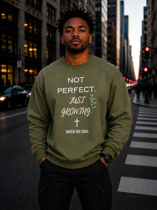 Saved-ish Soul “Not Perfect, Just Growing” Oversized Sweatshirt