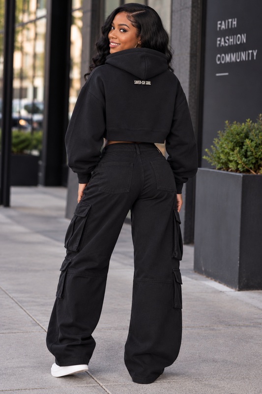 Saved-ish Soul "Foundations" Essential Cropped Hoodie
