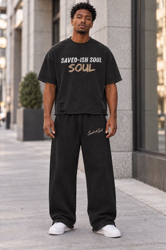 Saved-ish Soul Snow Washed Raw Edge Sweatpants