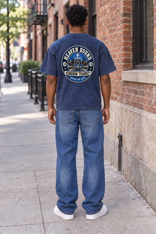 Saved-ish Soul "Heaven Bound" Mineral Wash Boxy T-Shirt