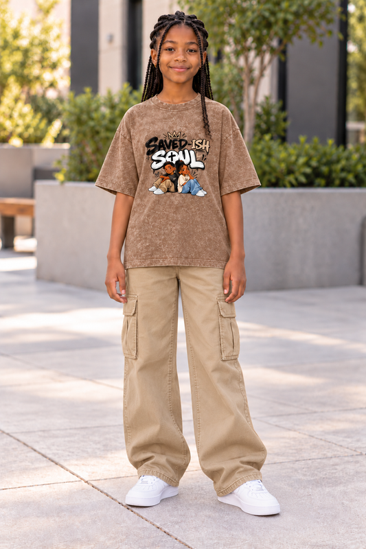 Saved-ish Soul Snow Washed Kids' T-Shirt