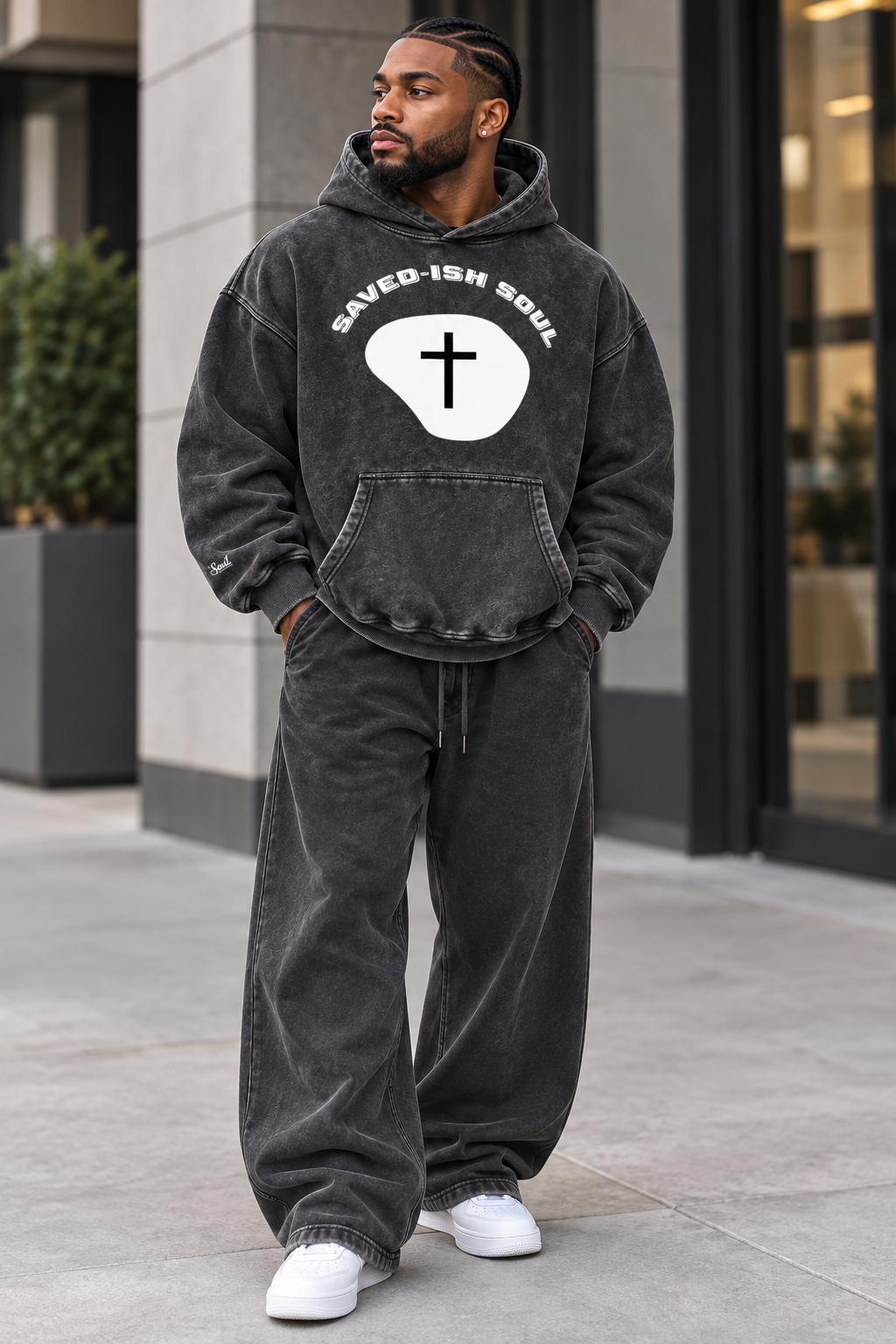 Saved-ish Soul “Cross” Oversize Hoodie