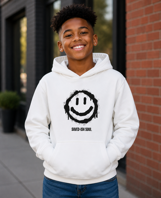 Saved-ish Soul "Smiley Face" Youth Fleece Hoodie