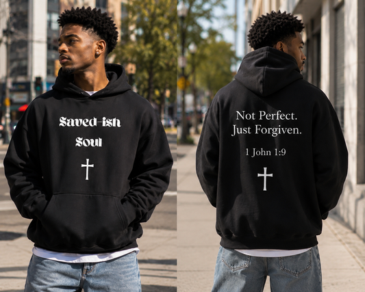 Saved-ish Soul “Not Perfect, Just Forgiven” Oversized Hoodie
