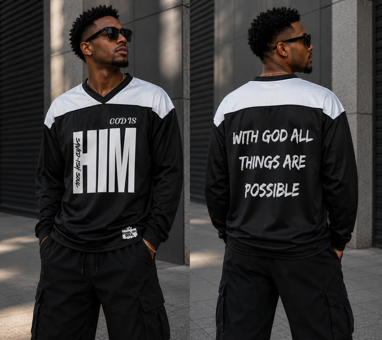Saved-ish Soul "God Is Him" Hockey Jersey