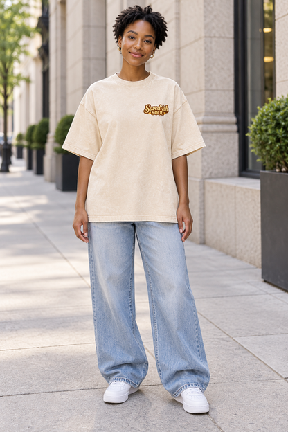Saved-ish Soul "Faith, Grace, Growth" Snow Washed Oversized T-Shirt