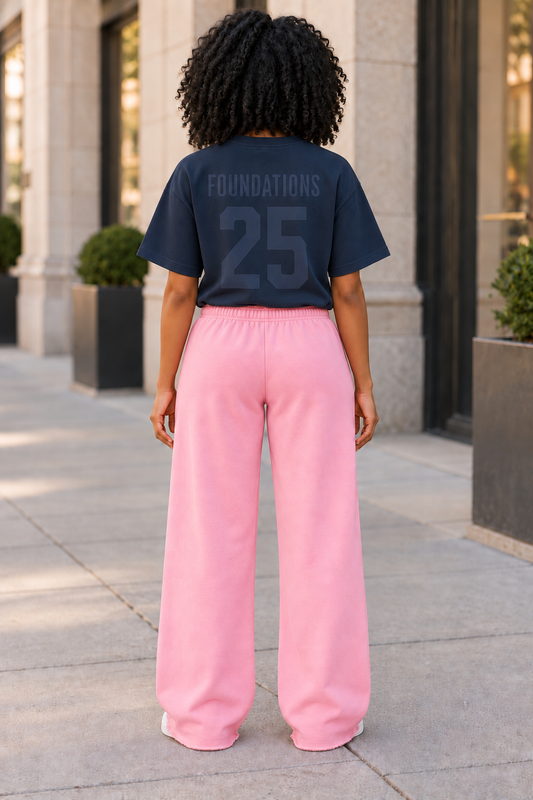 Saved-ish Soul "Foundations" Wide Leg Raw Edge Sweatpants