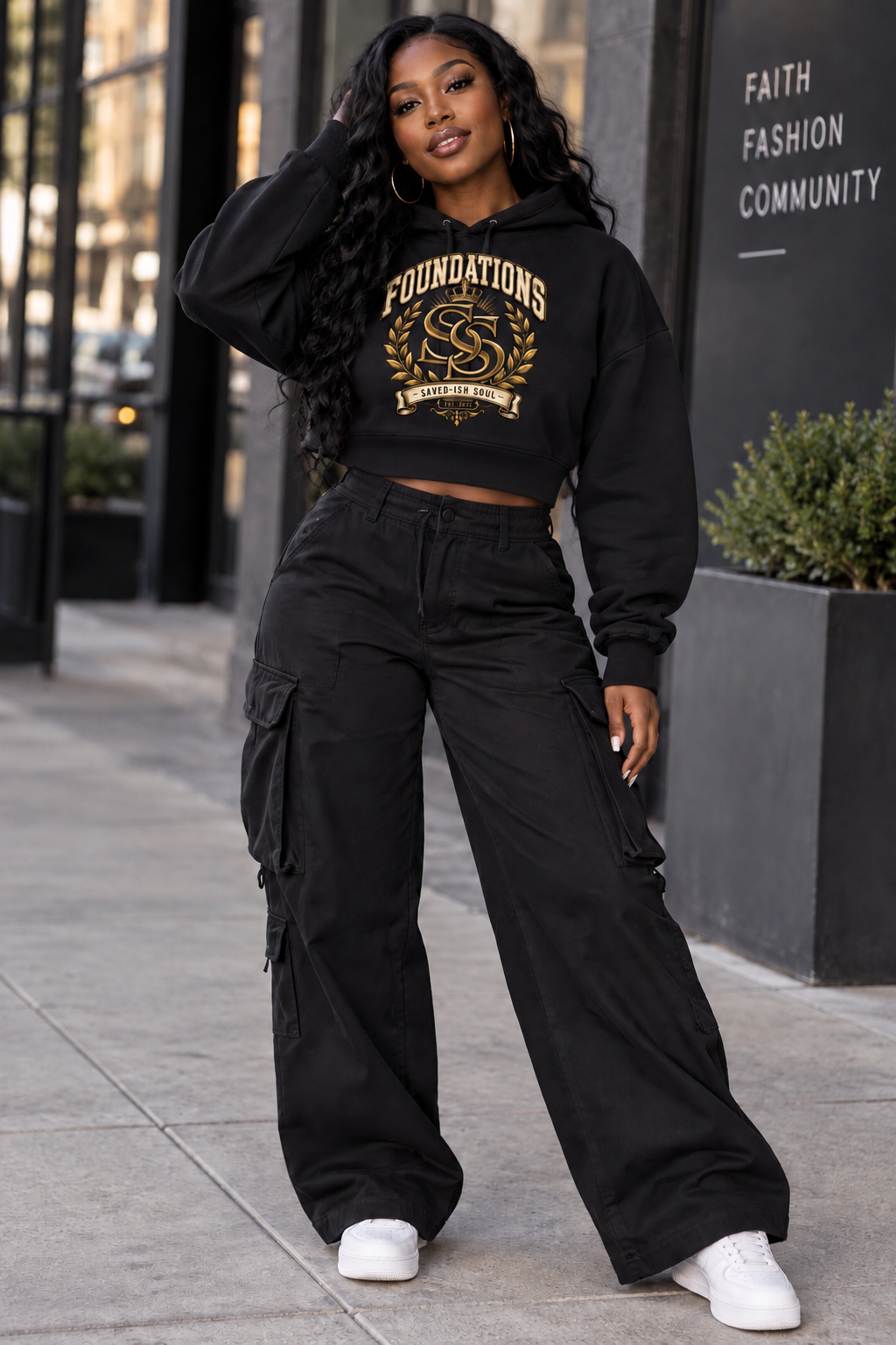 Saved-ish Soul "Foundations" Essential Cropped Hoodie