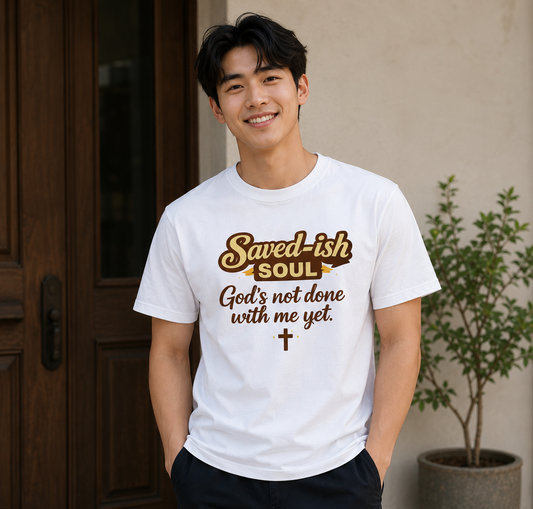 Saved-ish Soul "God Not Done With Me Yet" T-Shirt