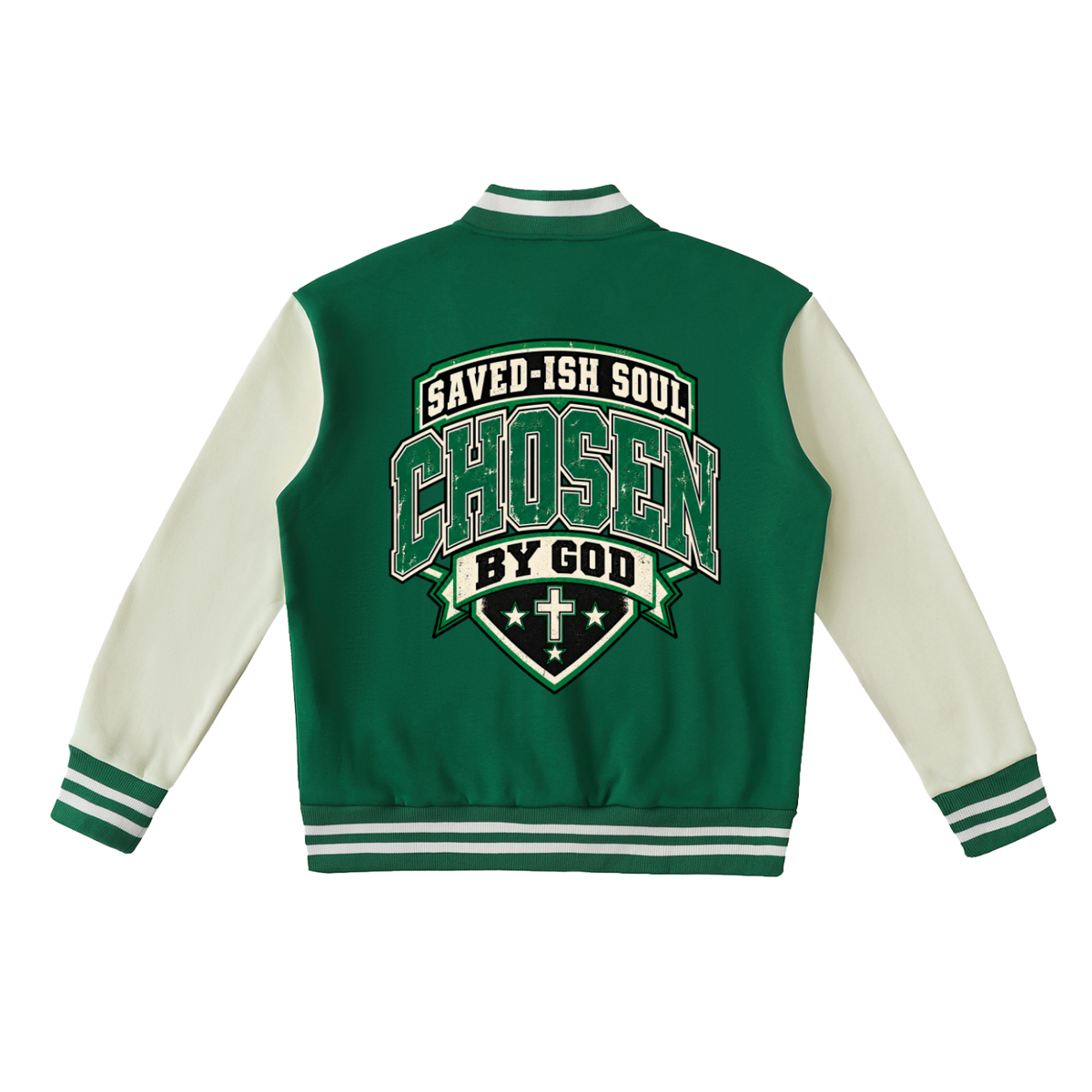 Saved-ish Soul "Chosen By God" Two-Tone Fleeced Varsity Jacket