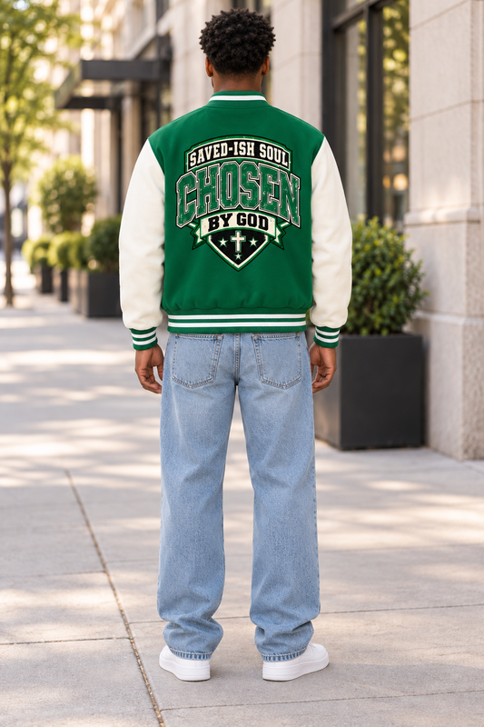 Saved-ish Soul "Chosen By God" Two-Tone Fleeced Varsity Jacket