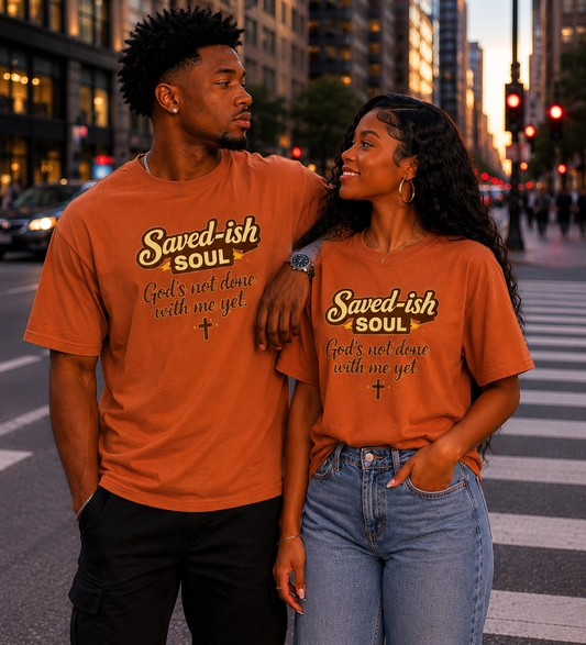 Saved-ish Soul "God's Not Done With Me Yet" T-Shirt