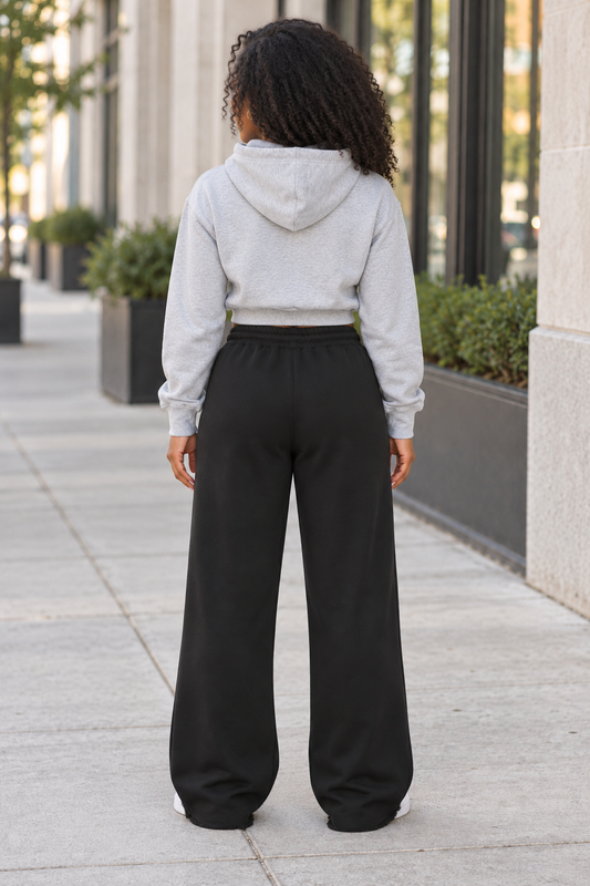 Saved-ish Soul "Not Perfect" Wide Leg Raw Edge Sweatpants