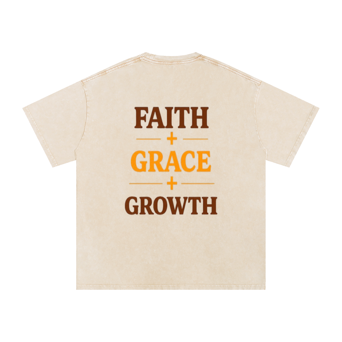 Saved-ish Soul "Faith, Grace, Growth" Snow Washed Oversized T-Shirt