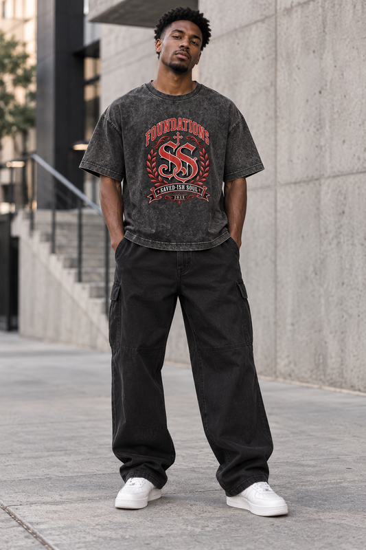 Saved-ish Soul "Foundations" Snow Wash Boxy T-Shirt