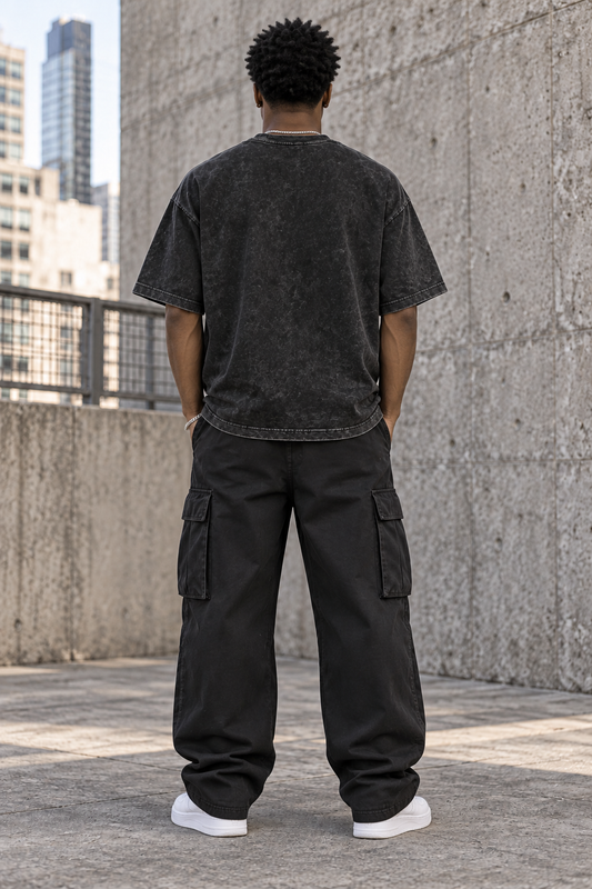 Saved-ish Soul "Kanji" Snow Washed Oversized T-Shirt