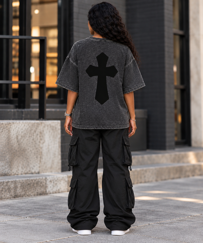 Saved-ish Soul "Faith, Grace, Growth" Mineral Wash Boxy T-Shirt
