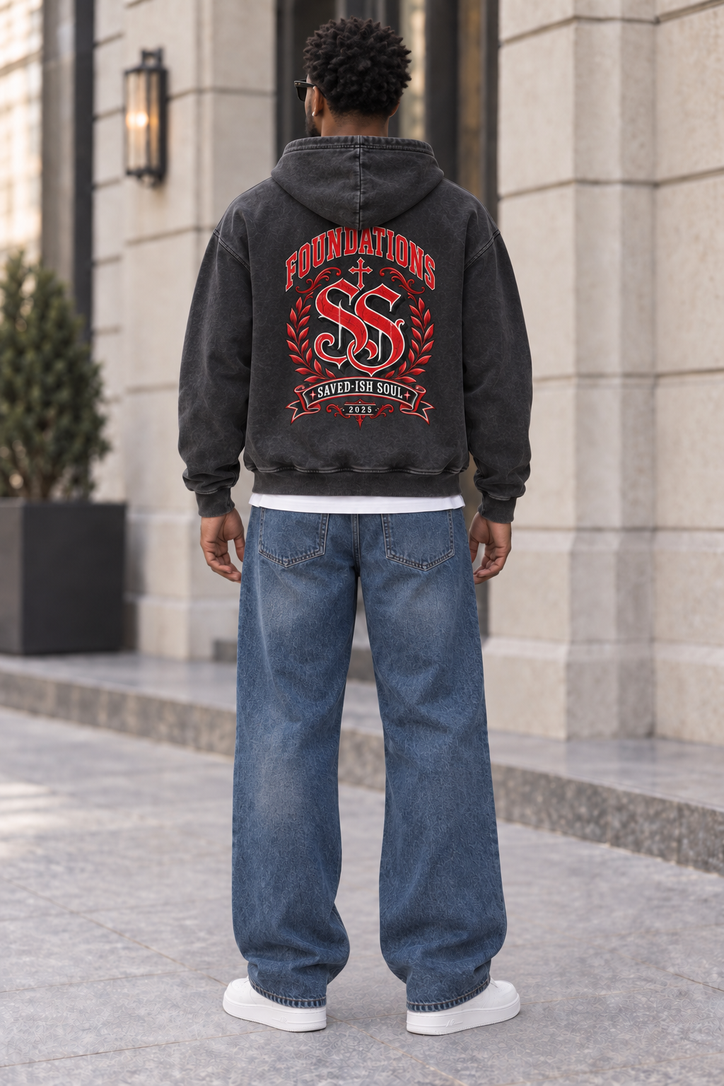 Saved-ish Soul "Growth Foundations" Snow Washed Hoodie