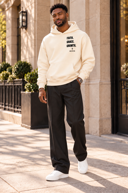 Saved-ish Soul "Faith, Grace, Growth" Oversized Boxy Fleece Hoodie