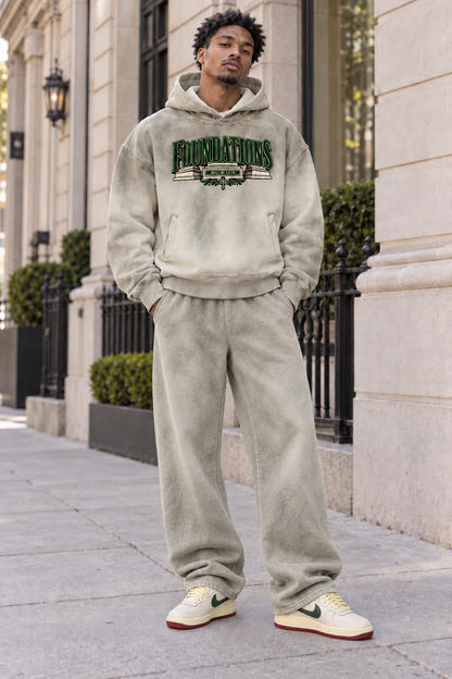 Saved-ish Soul "Foundations" Sunfade Distressed Boxy Hoodie