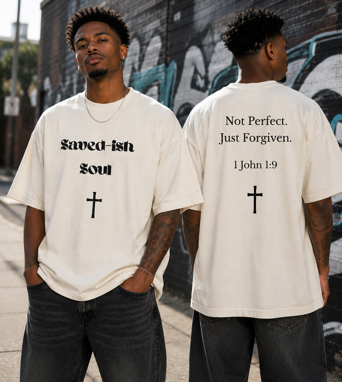 Saved-ish Soul ‘Not Perfect, Just Forgiven” T-Shirt