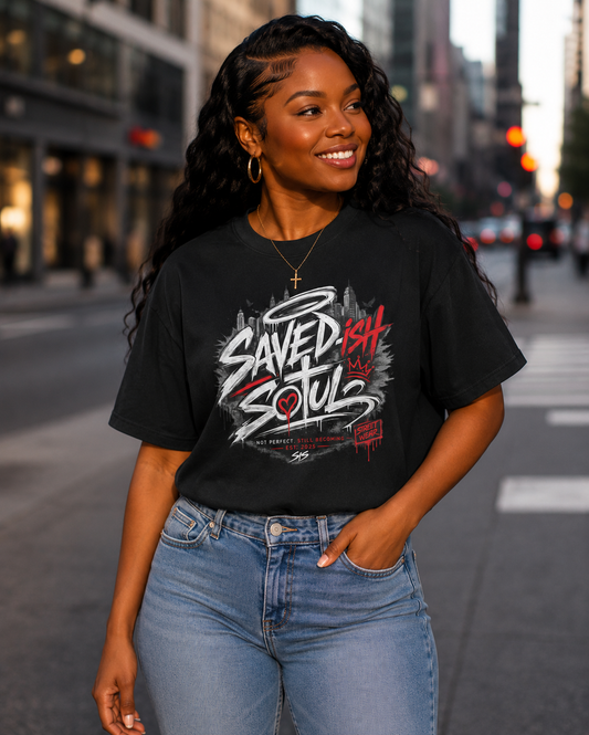 Saved-ish Soul "Not Perfect Still Becoming" Oversized T-Shirt