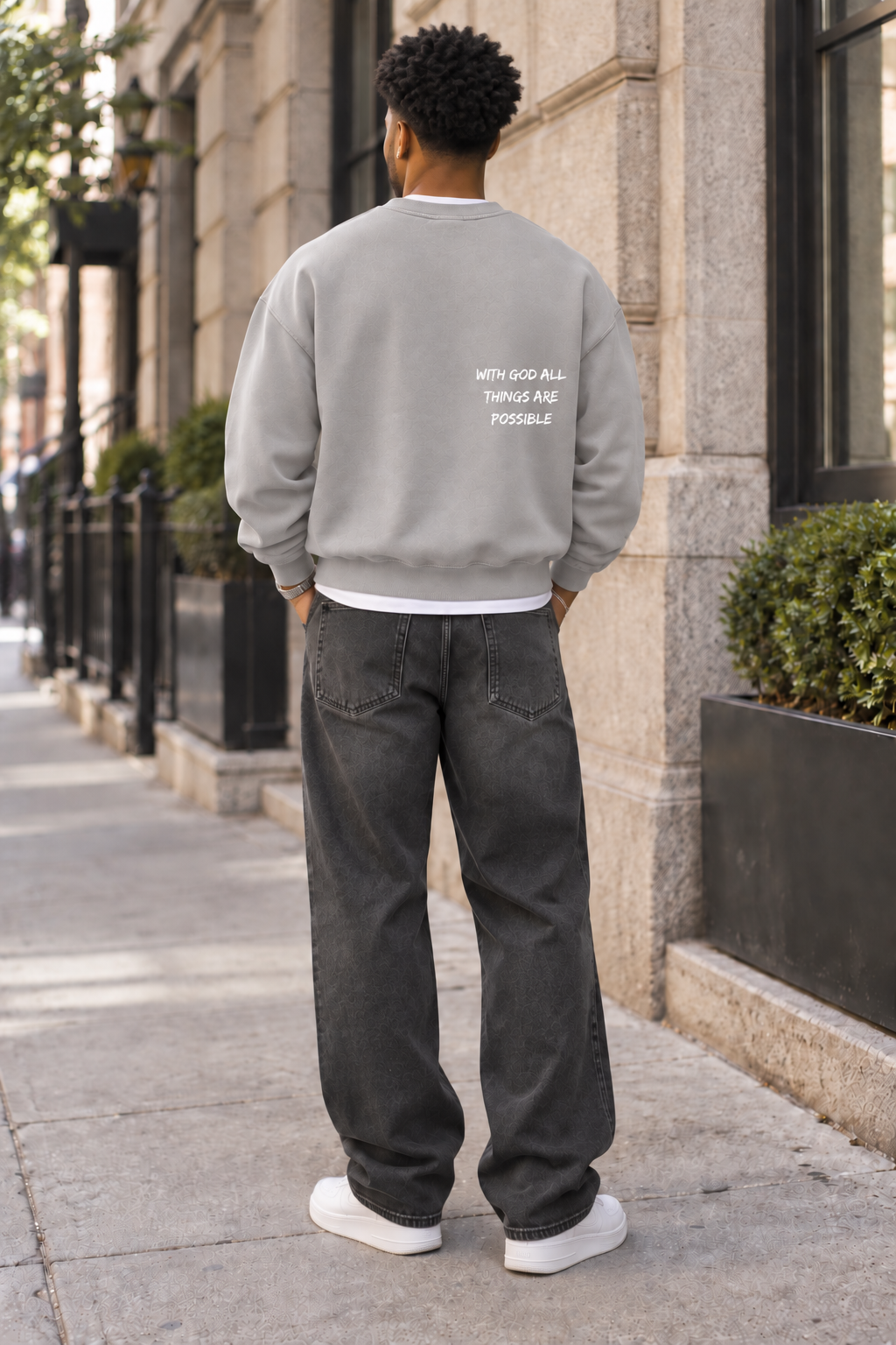 Saved-ish Soul "Faith Over Everything" Boxy Vintage Washed Sweatshirt