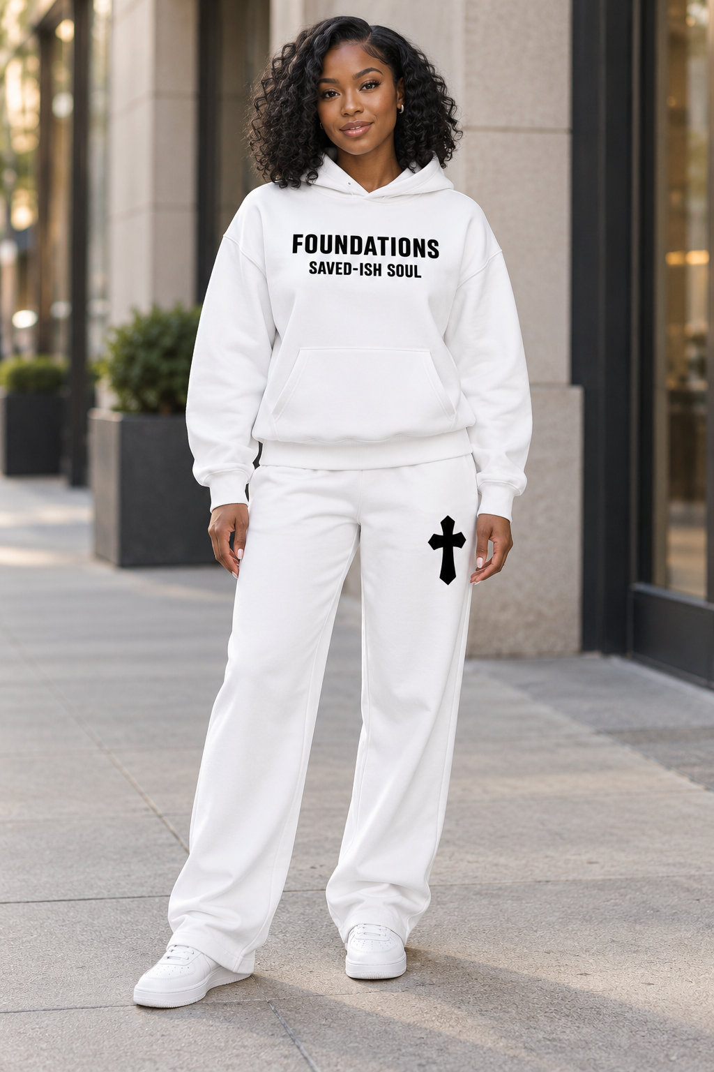 Saved-ish Soul "Cross"  Straight-Leg Sweatpants