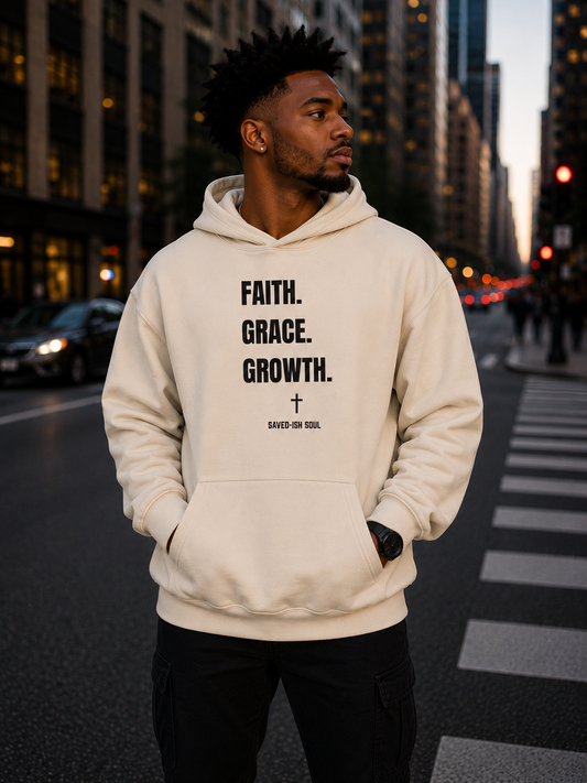 Saved-ish Soul “Faith, Grace, Growth” Oversized Hoodie