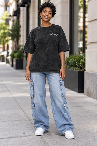 Saved-ish Soul "Not Perfect, Just Covered" Washed Oversized T-Shirt