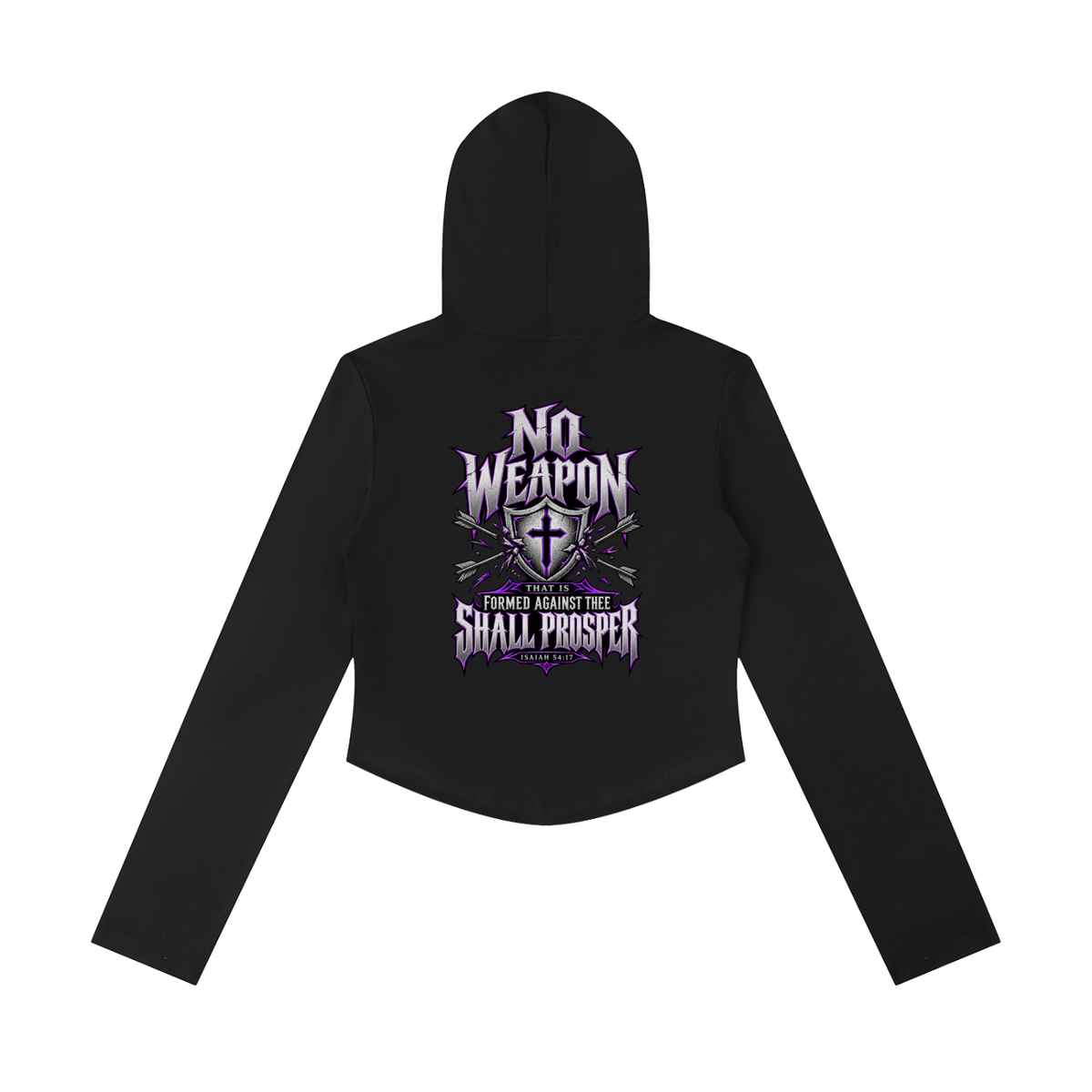 Saved-ish Soul "No Weapons" Women's Slim Cropped Hoodie