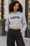 Saved-ish Soul "Foundations" Crop Drop Shoulder Hoodie