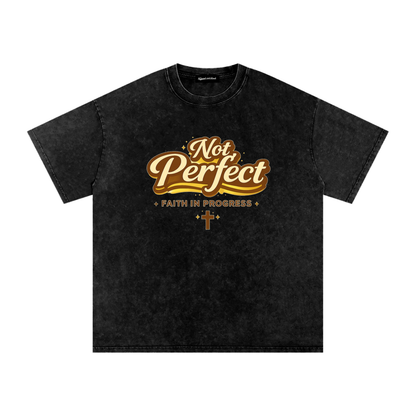 Saved-ish Soul "Not Perfect" Snow Washed Oversized T-Shirt