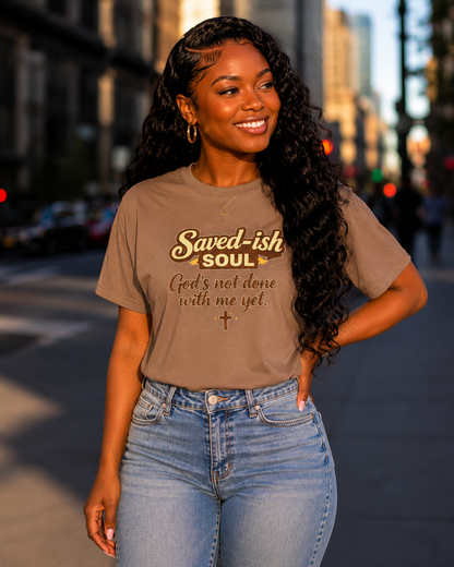 Saved-ish Soul "God's Not Done With Me Yet" T-Shirt