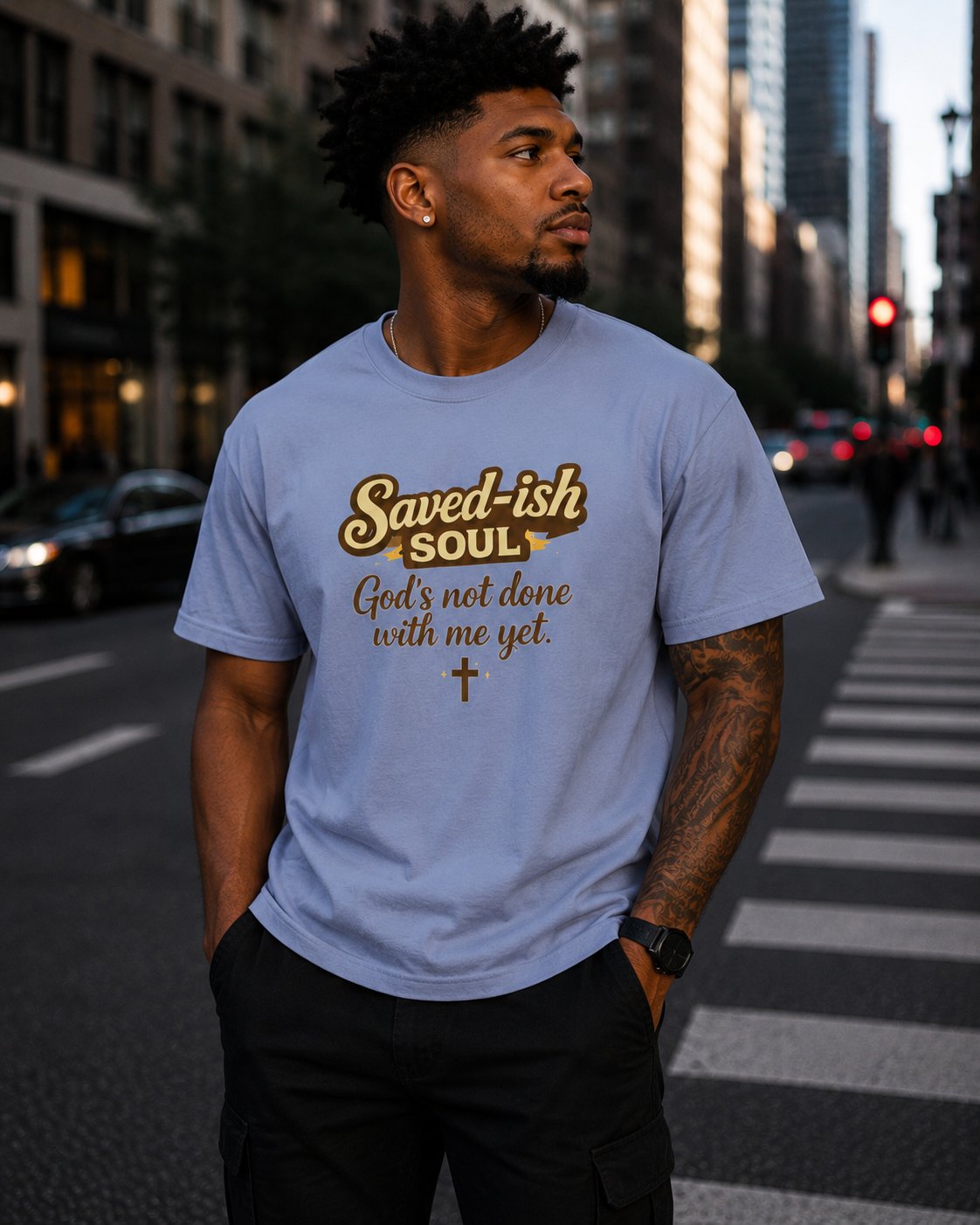 Saved-ish Soul "God's Not Done With Me Yet" T-Shirt