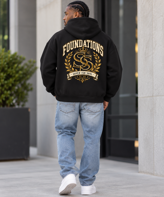Saved-ish Soul "Foundations" Oversized Boxy Fleece Hoodie