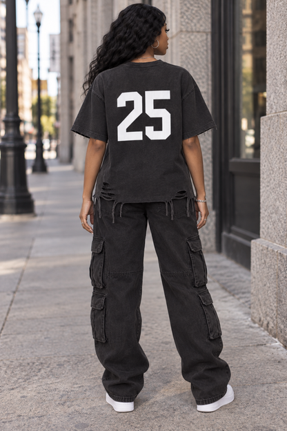 Saved-ish Soul "Foundations" Snow Washed Raw-Hem T-Shirt