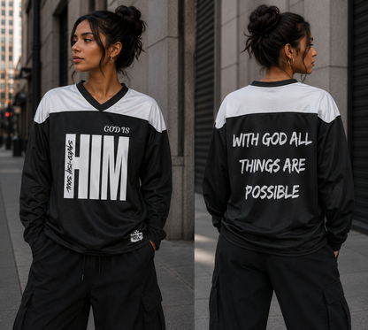 Saved-ish Soul "God Is Him" Hockey Jersey