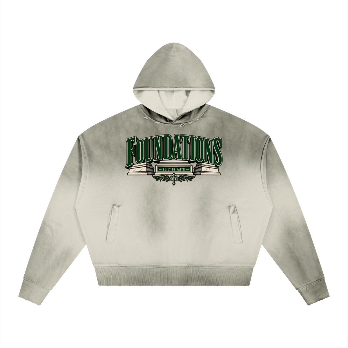 Saved-ish Soul "Foundations" Sunfade Distressed Boxy Hoodie
