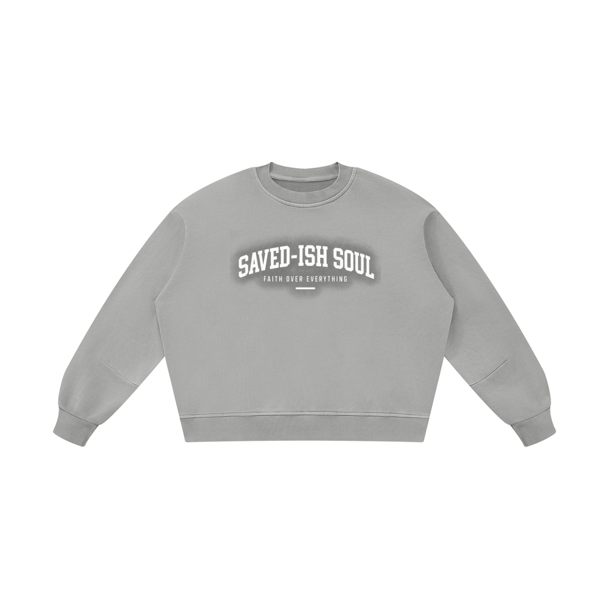 Saved-ish Soul "Faith Over Everything" Boxy Vintage Washed Sweatshirt