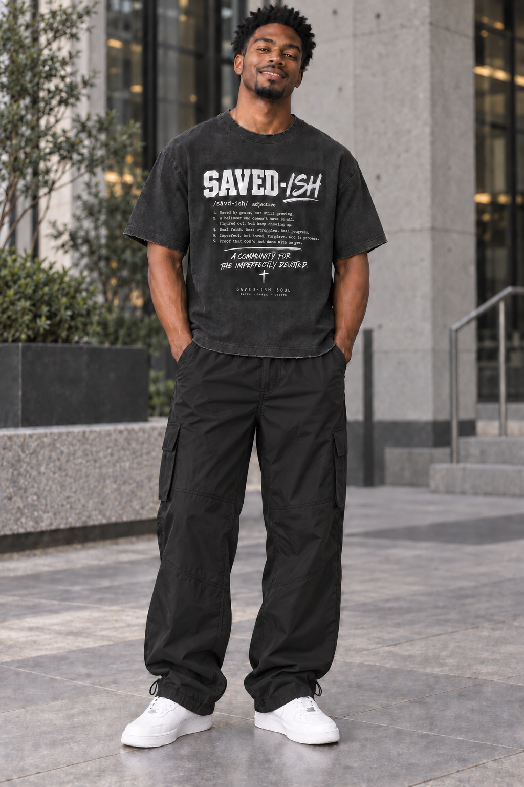 Saved-ish Soul "Definition" Heavyweight Vintage Washed Frayed T-Shirt