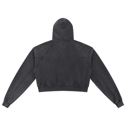 Saved-ish Soul "Foundations" Snow Washed Cropped Hoodie