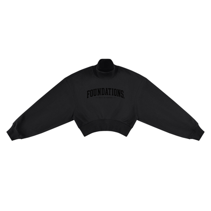 Saved-ish Soul "Foundations" Crop Mock Neck Sweatshirt