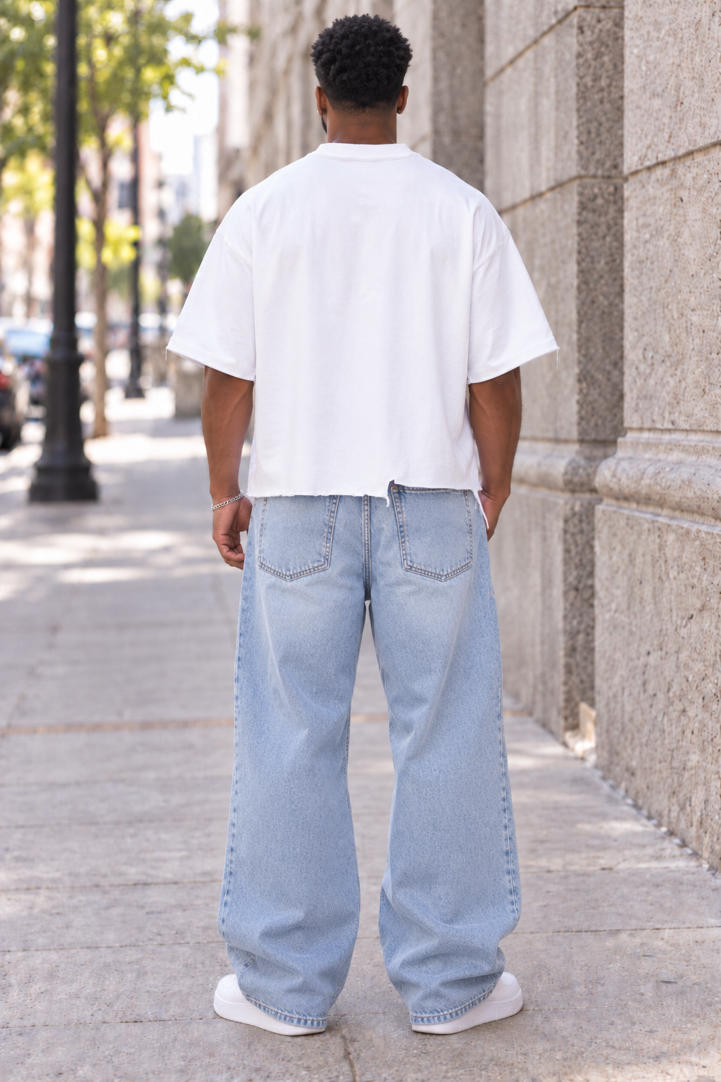 Saved-ish Soul "If God Be For Us" Snow Wash Raw-Hem Boxy T-shirt