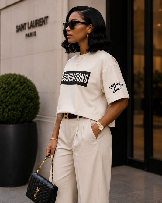 Saved-ish Soul “FOUNDATIONS.” Boxy Tee