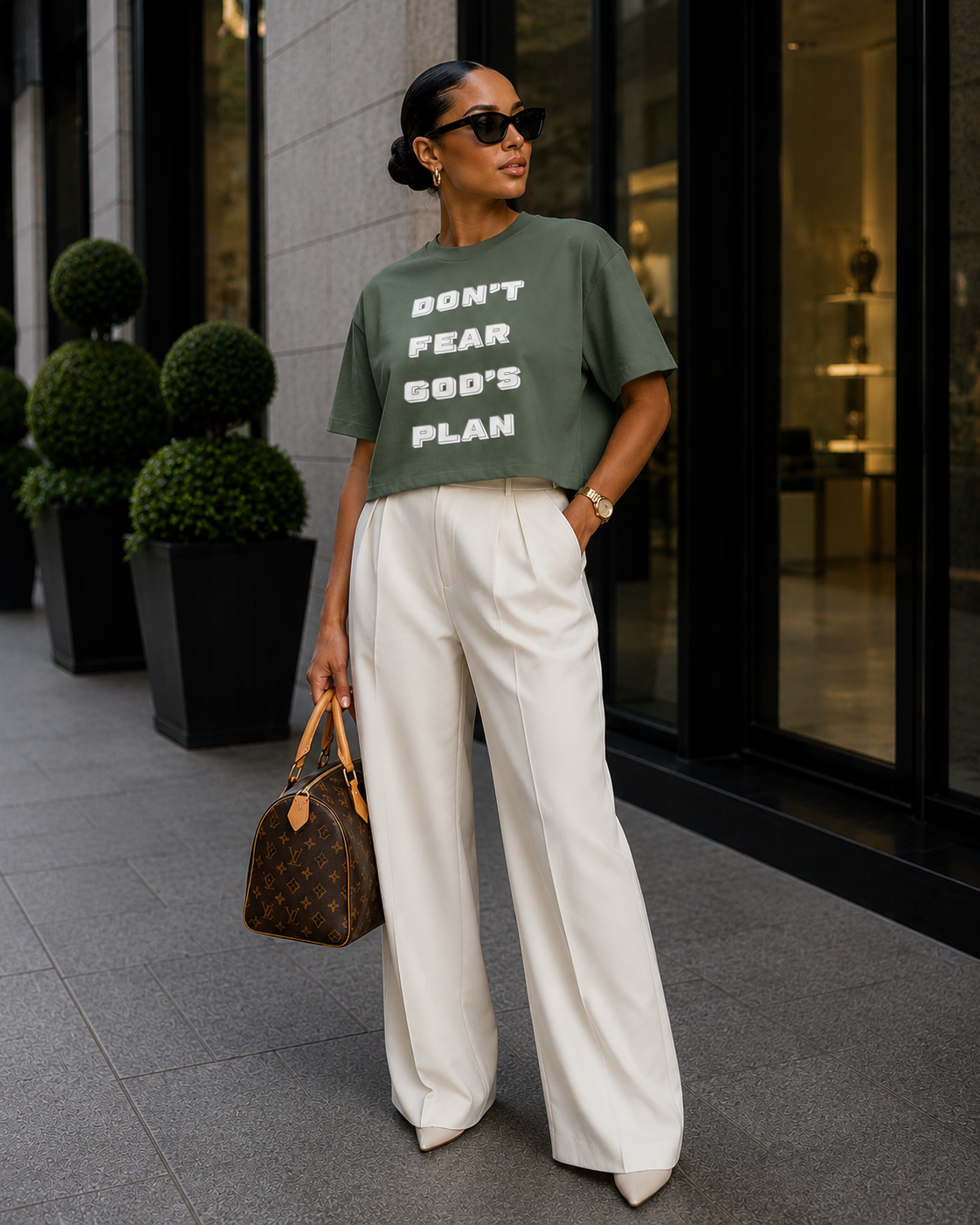Saved-ish Soul “Don’t Fear God’s Plan” High-waisted T-shirt