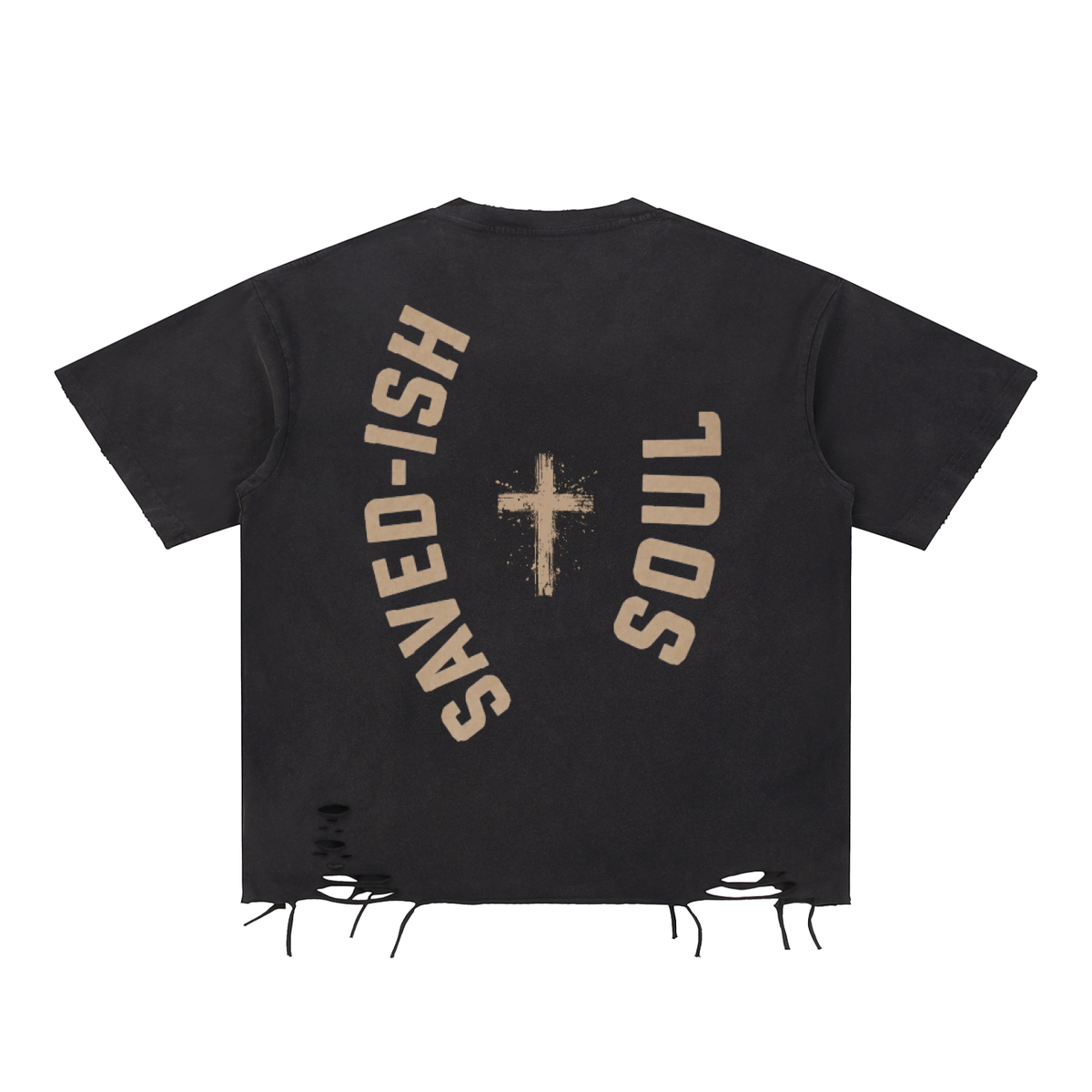 Saved-ish Soul Snow Washed Raw-Hem T-Shirt